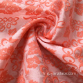 Tissu Jacquard de tapisserie d&#39;ameublement orange en soie